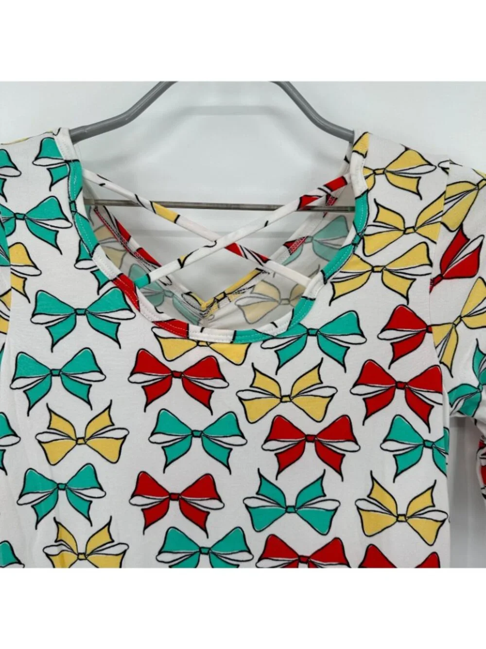 Dot Dot Smile Girl's Ballerina Skater Dress sz 11 NWT Short Sleeve Christmas Bow